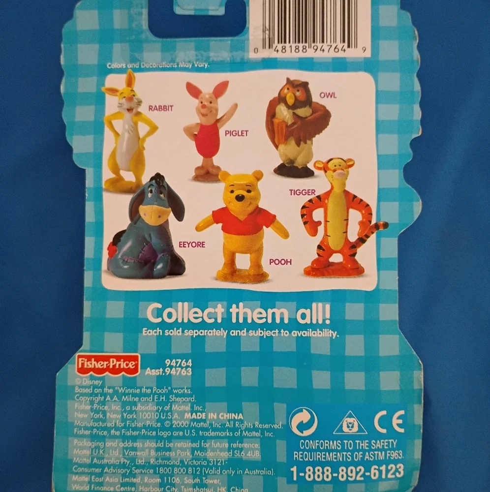 Vintage Fisher Price 4 Piece Winnie The Pooh Collectable Toys. - Picture 2 of 7